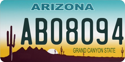 AZ license plate ABO8094