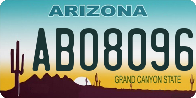 AZ license plate ABO8096
