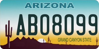 AZ license plate ABO8099