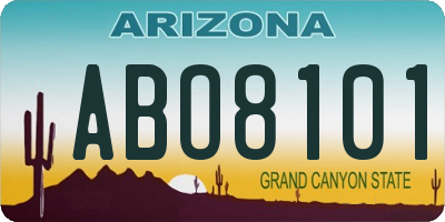 AZ license plate ABO8101