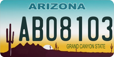 AZ license plate ABO8103