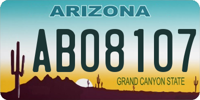 AZ license plate ABO8107