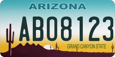 AZ license plate ABO8123