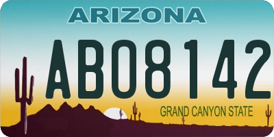 AZ license plate ABO8142
