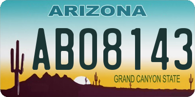 AZ license plate ABO8143