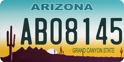 AZ license plate ABO8145