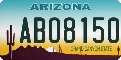 AZ license plate ABO8150