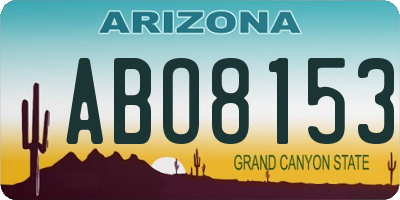 AZ license plate ABO8153