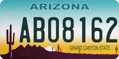 AZ license plate ABO8162