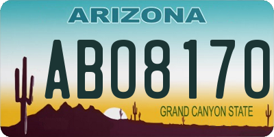 AZ license plate ABO8170