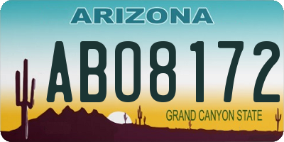 AZ license plate ABO8172