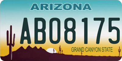 AZ license plate ABO8175