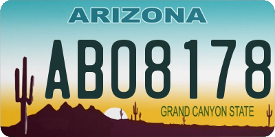AZ license plate ABO8178