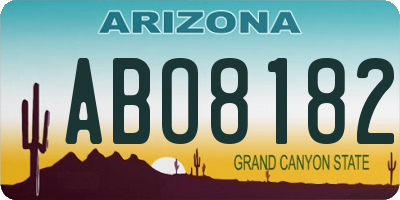 AZ license plate ABO8182