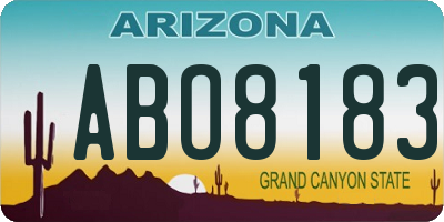 AZ license plate ABO8183