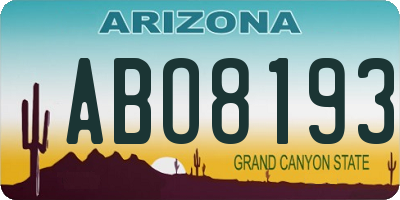 AZ license plate ABO8193