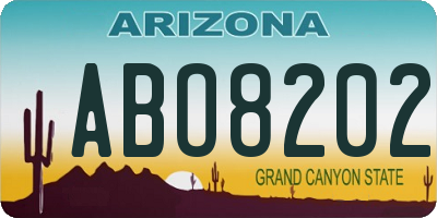 AZ license plate ABO8202