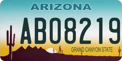 AZ license plate ABO8219