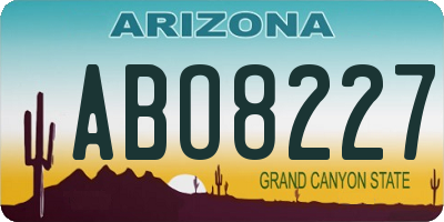 AZ license plate ABO8227