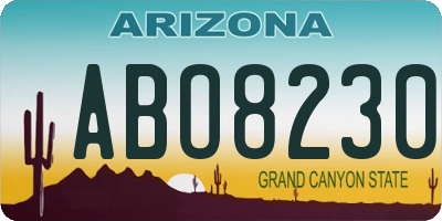 AZ license plate ABO8230
