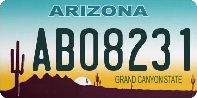 AZ license plate ABO8231