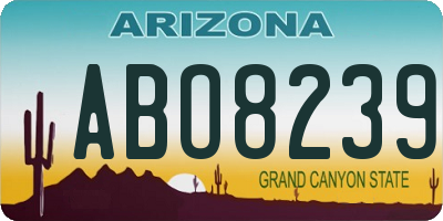 AZ license plate ABO8239