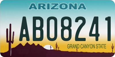 AZ license plate ABO8241