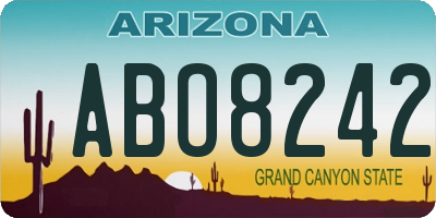 AZ license plate ABO8242