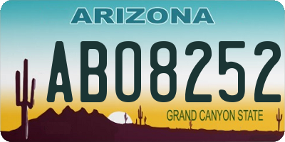 AZ license plate ABO8252