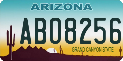 AZ license plate ABO8256