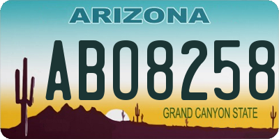 AZ license plate ABO8258