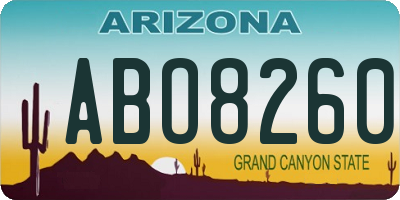 AZ license plate ABO8260