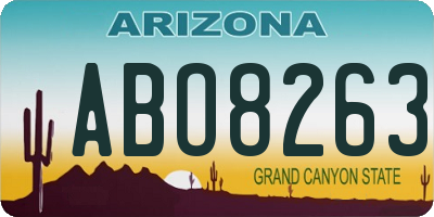 AZ license plate ABO8263