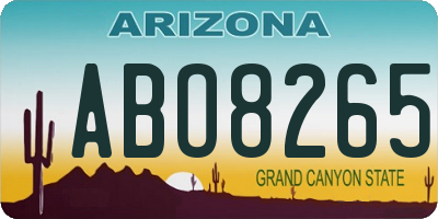 AZ license plate ABO8265