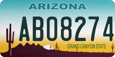 AZ license plate ABO8274