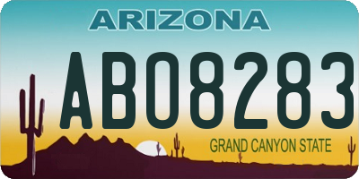 AZ license plate ABO8283