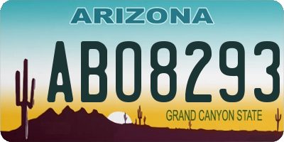 AZ license plate ABO8293