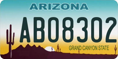 AZ license plate ABO8302