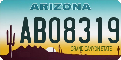 AZ license plate ABO8319