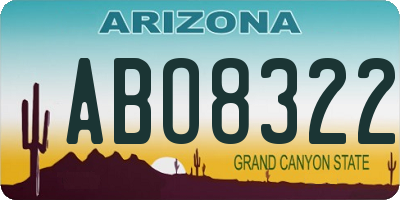 AZ license plate ABO8322