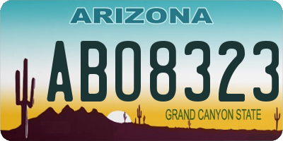 AZ license plate ABO8323