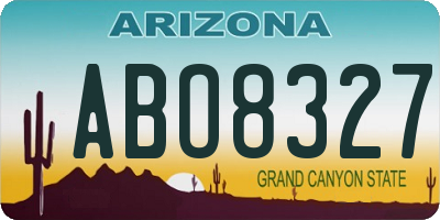 AZ license plate ABO8327
