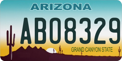 AZ license plate ABO8329