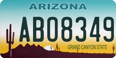 AZ license plate ABO8349