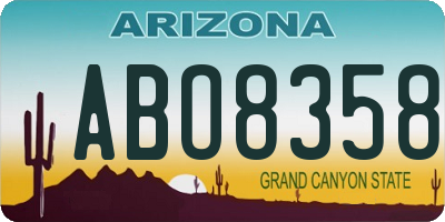 AZ license plate ABO8358