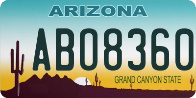 AZ license plate ABO8360
