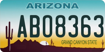 AZ license plate ABO8363