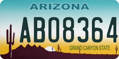 AZ license plate ABO8364