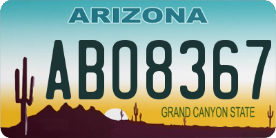 AZ license plate ABO8367