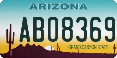 AZ license plate ABO8369